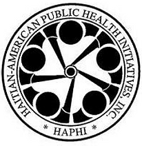 A black and white logo of the haitian american public health initiatives.