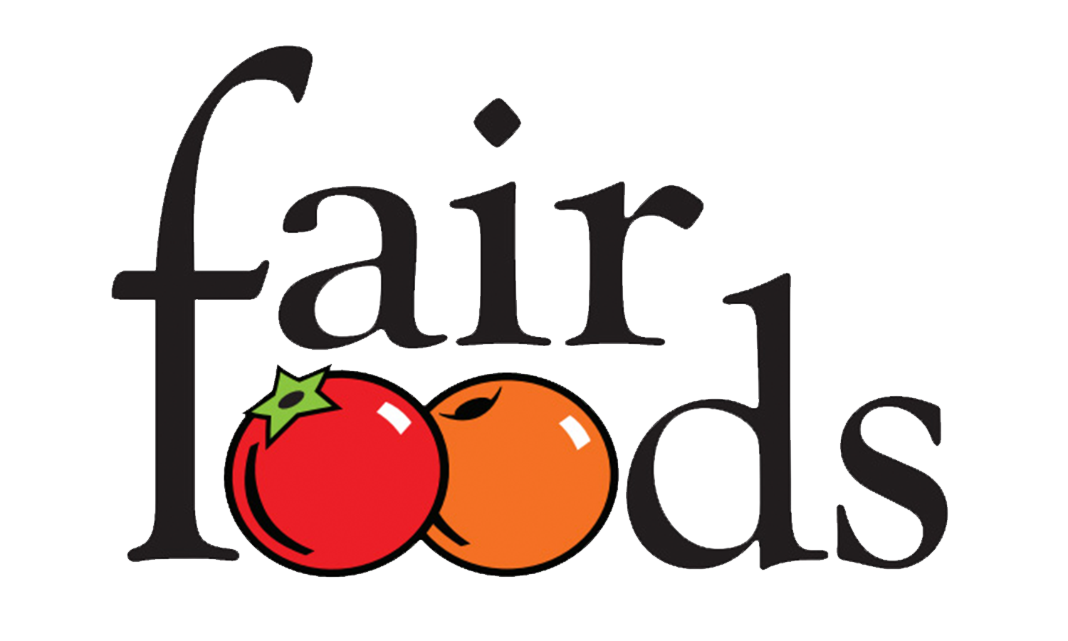 A black background with the words fair foods written in it.