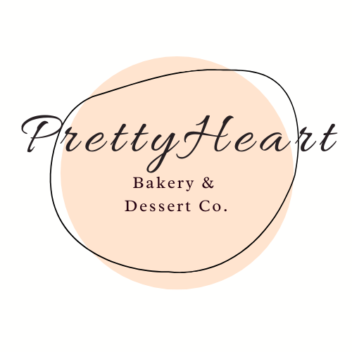 A logo of pretty heart bakery and dessert co.