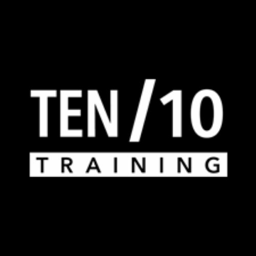 A black and white logo of ten / 1 0 training